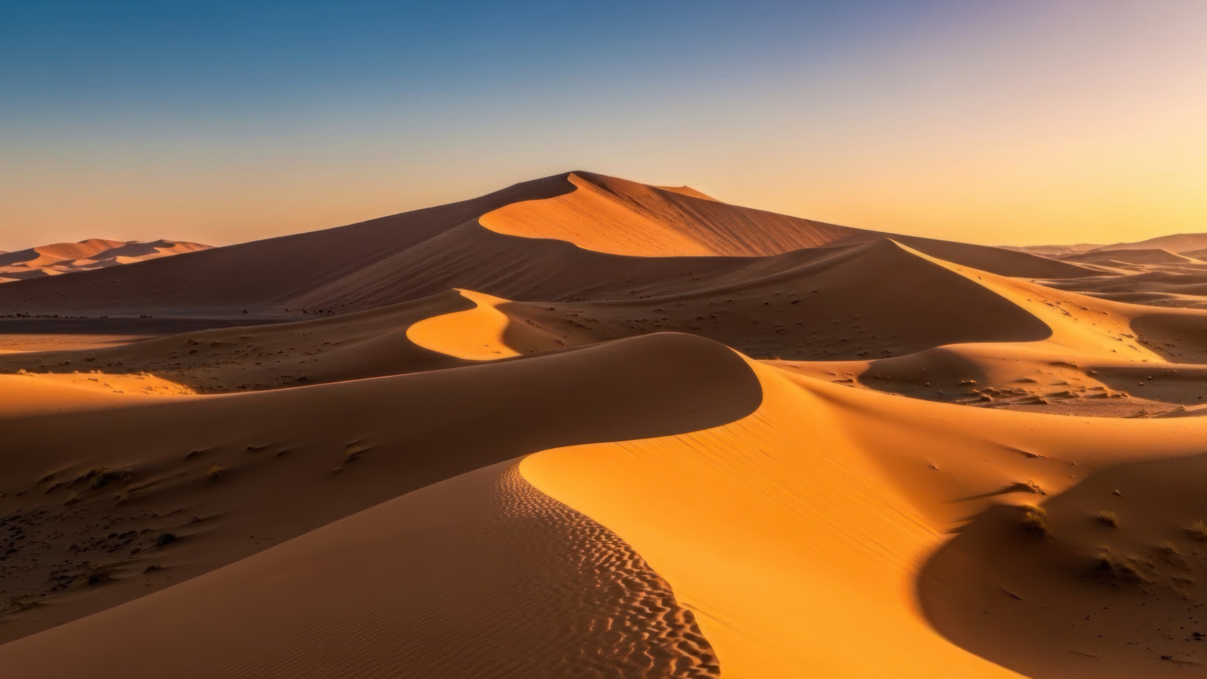 Sand dunes in the Namib at sunrise
